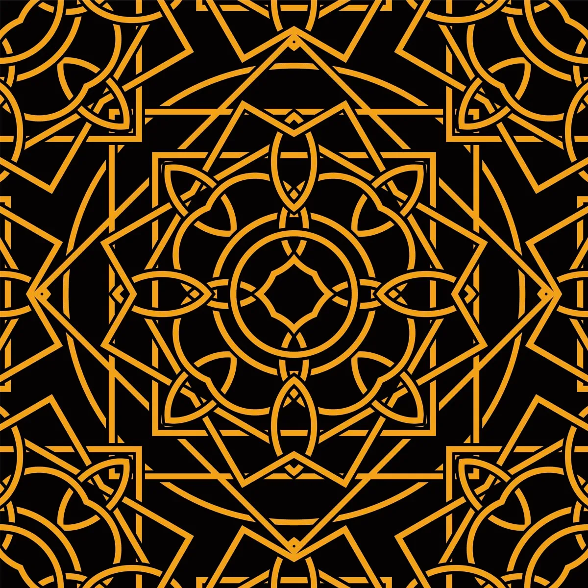 Yellow Celtic Knots Seamless Pattern Background