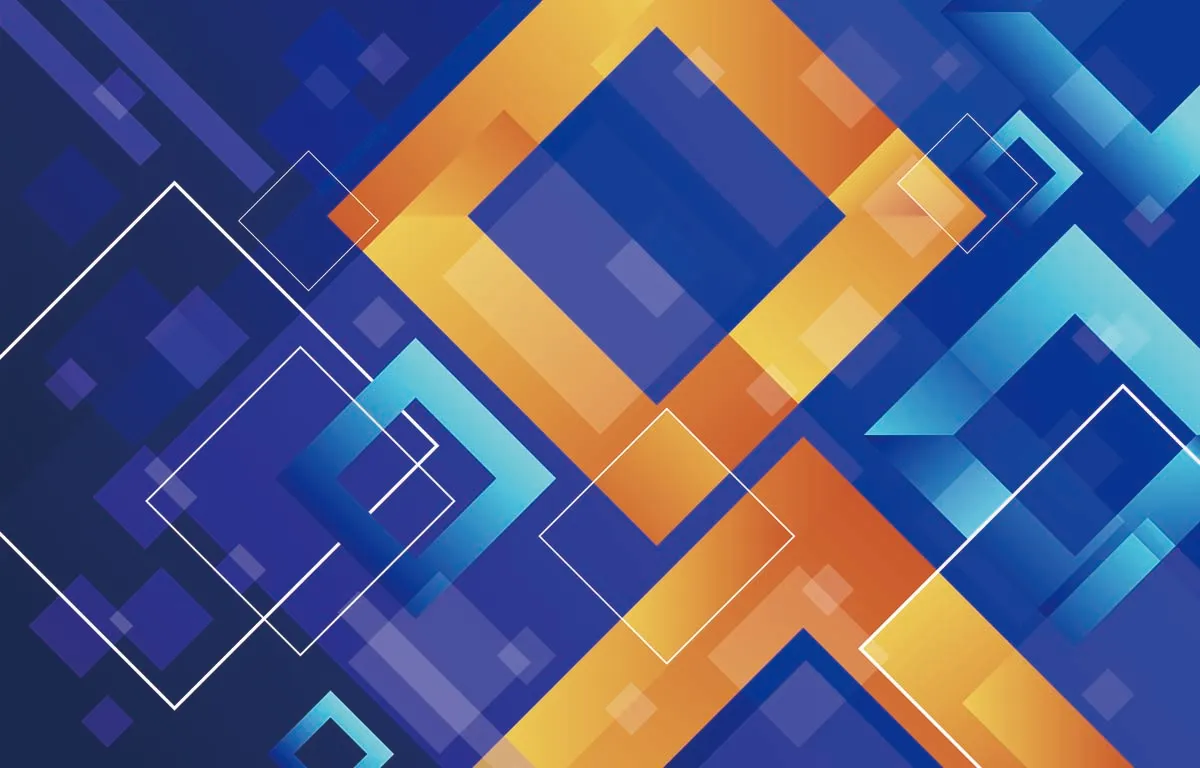 Abstract Geometric Blue Orange Background
