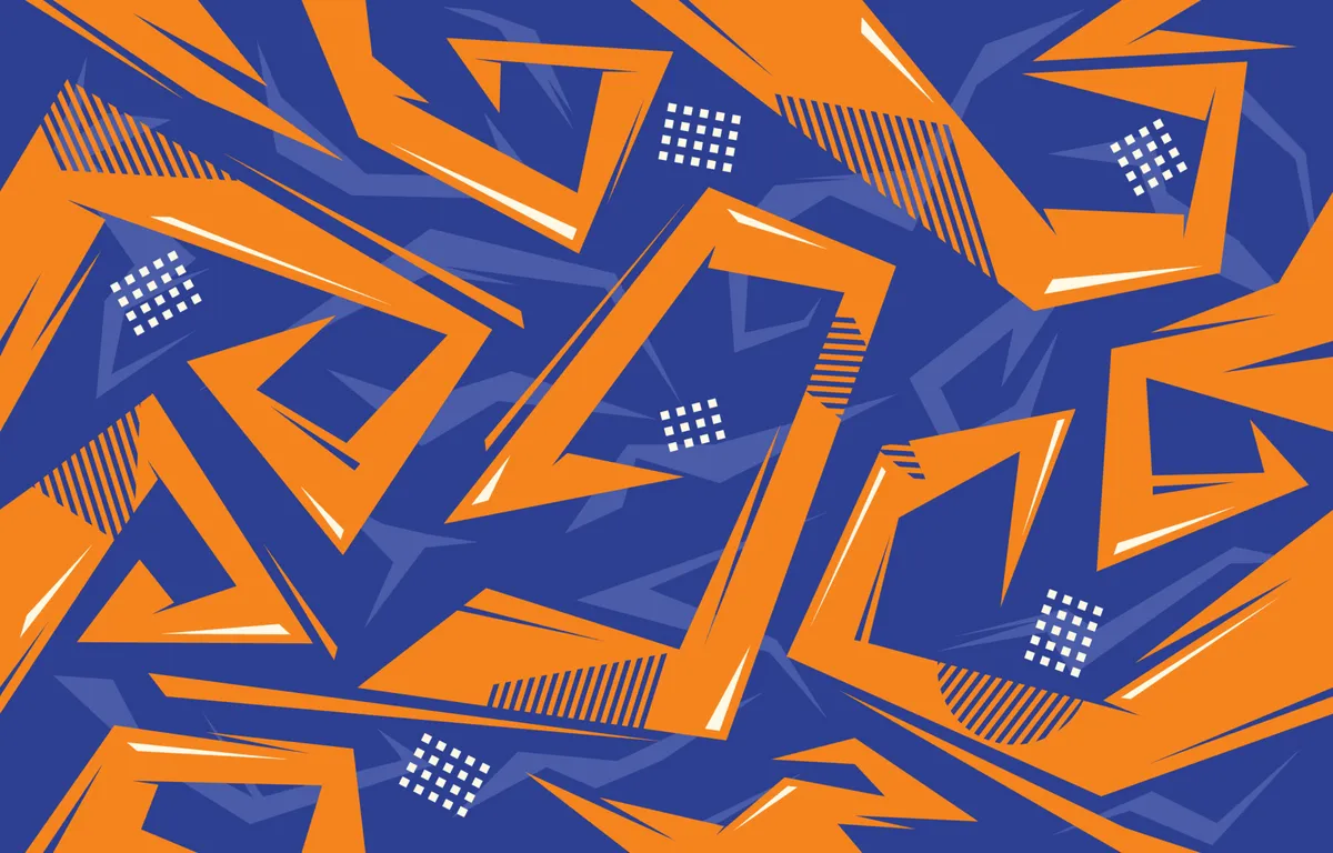 Abstract Modern Blue Orange Seamless Background