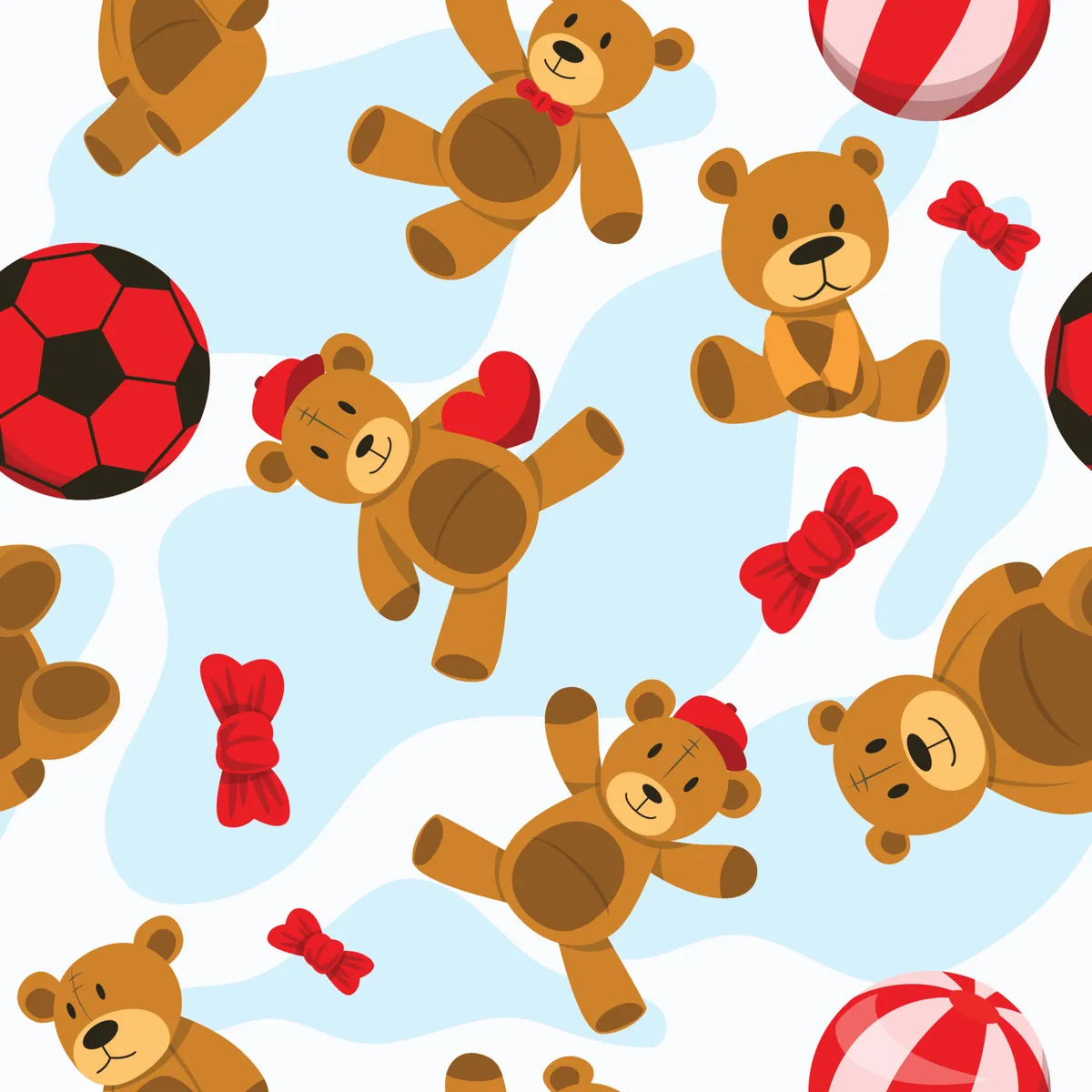 Seamless Patter Background Teddy Bear