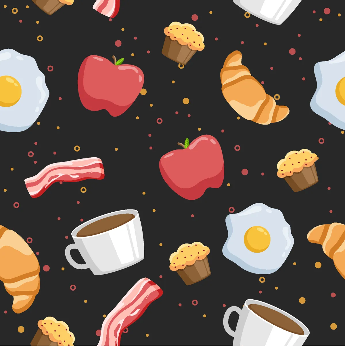 Seamless Pattern Breakfast Background