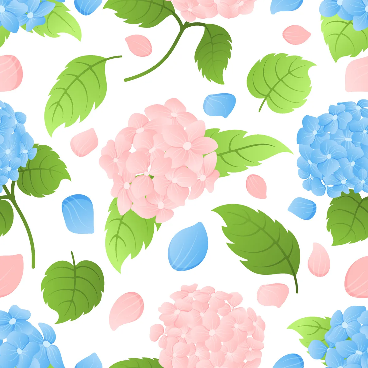 Hydrangea Seamless Pattern Background