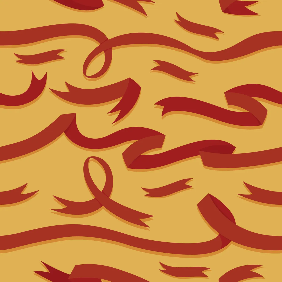 Red Ribbons Seamless Pattern