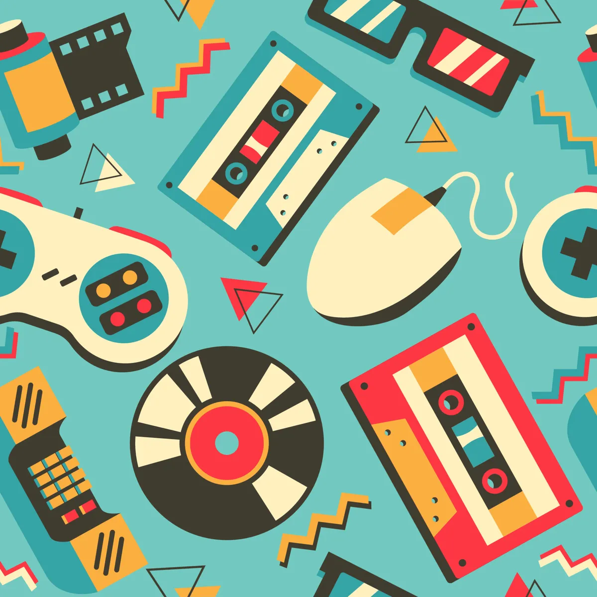 Retro 90s Seamless Pattern
