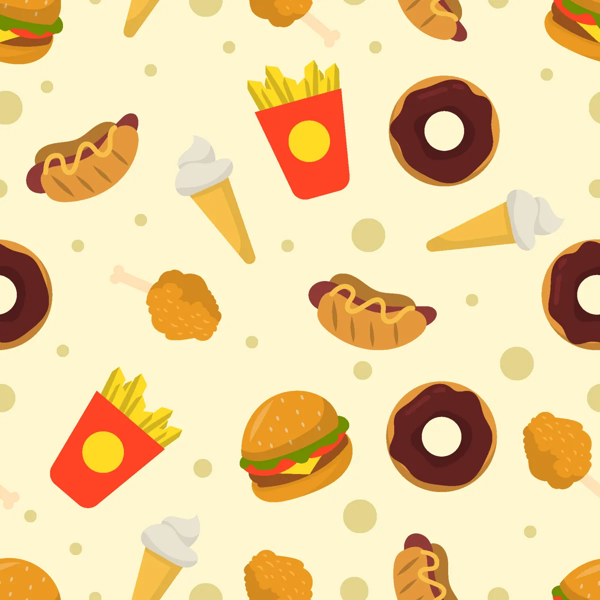 Seamless Junk Food Pattern