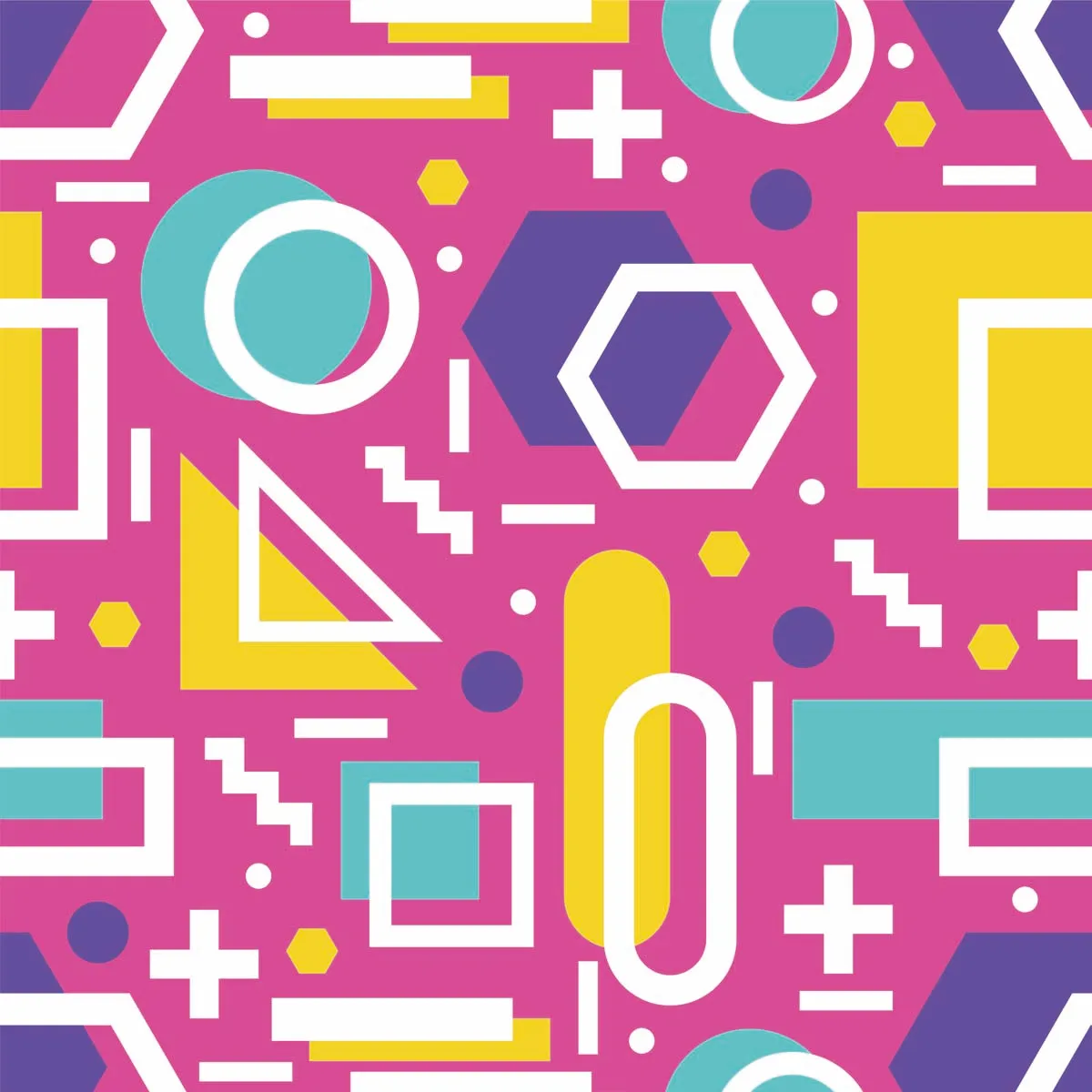 Colorful Geometric Shapes Seamless Pattern