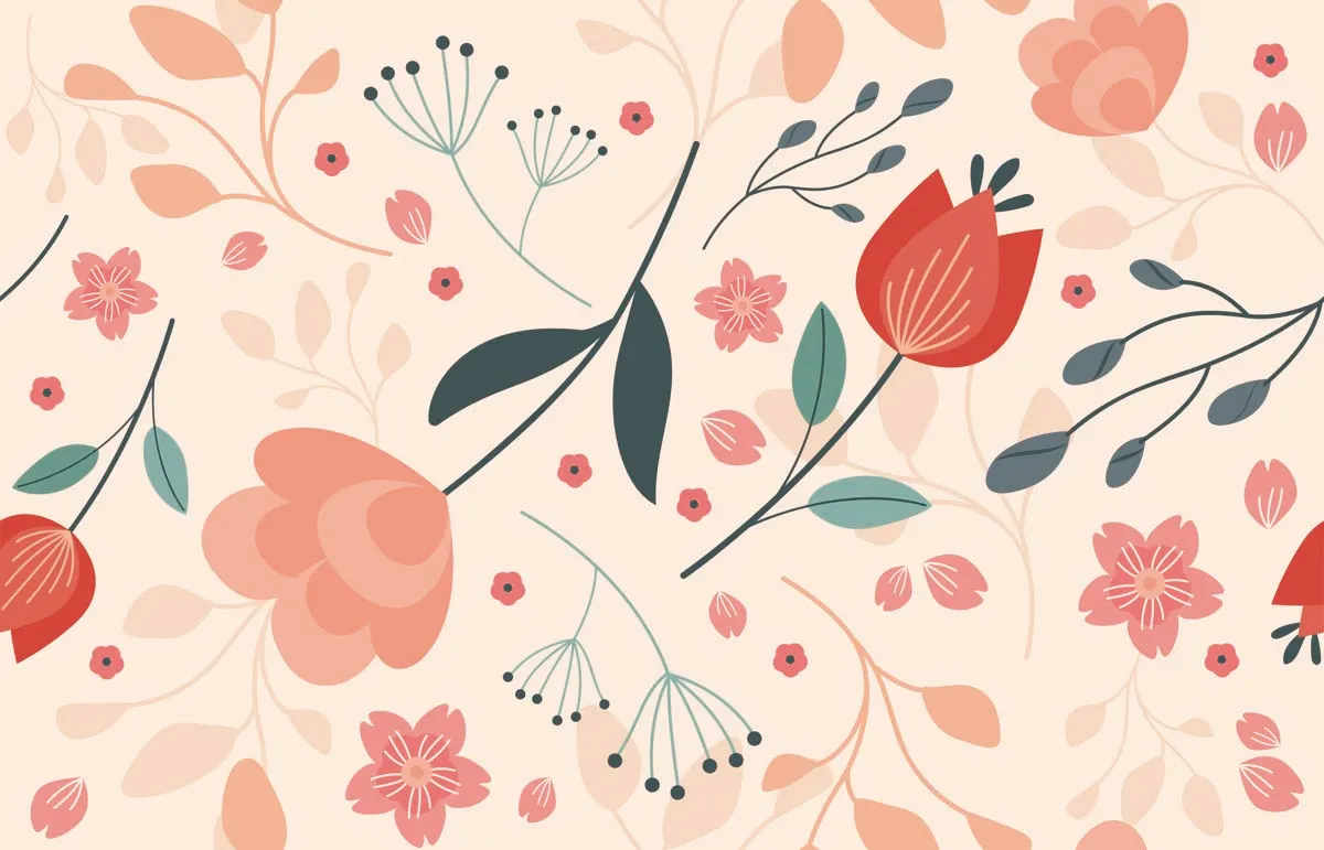 Feminine Spring Floral Abstract Pattern