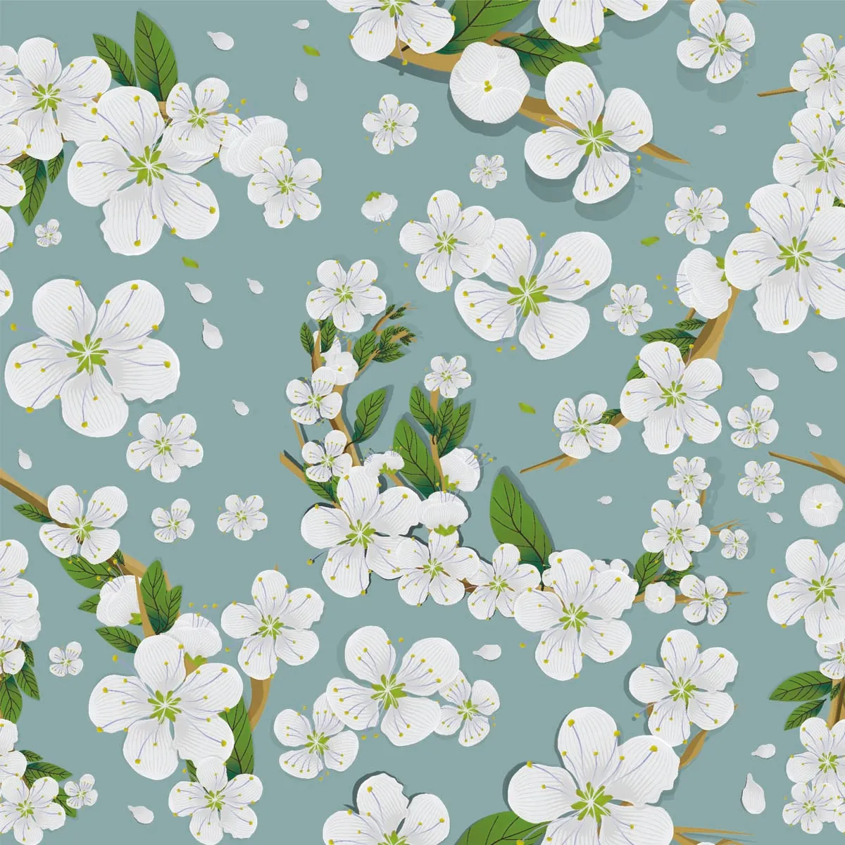Blossom Flower Seamless Pattern Background