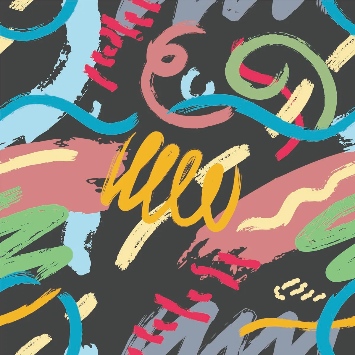 Handdrawn Brush Stroke Seamless Pattern