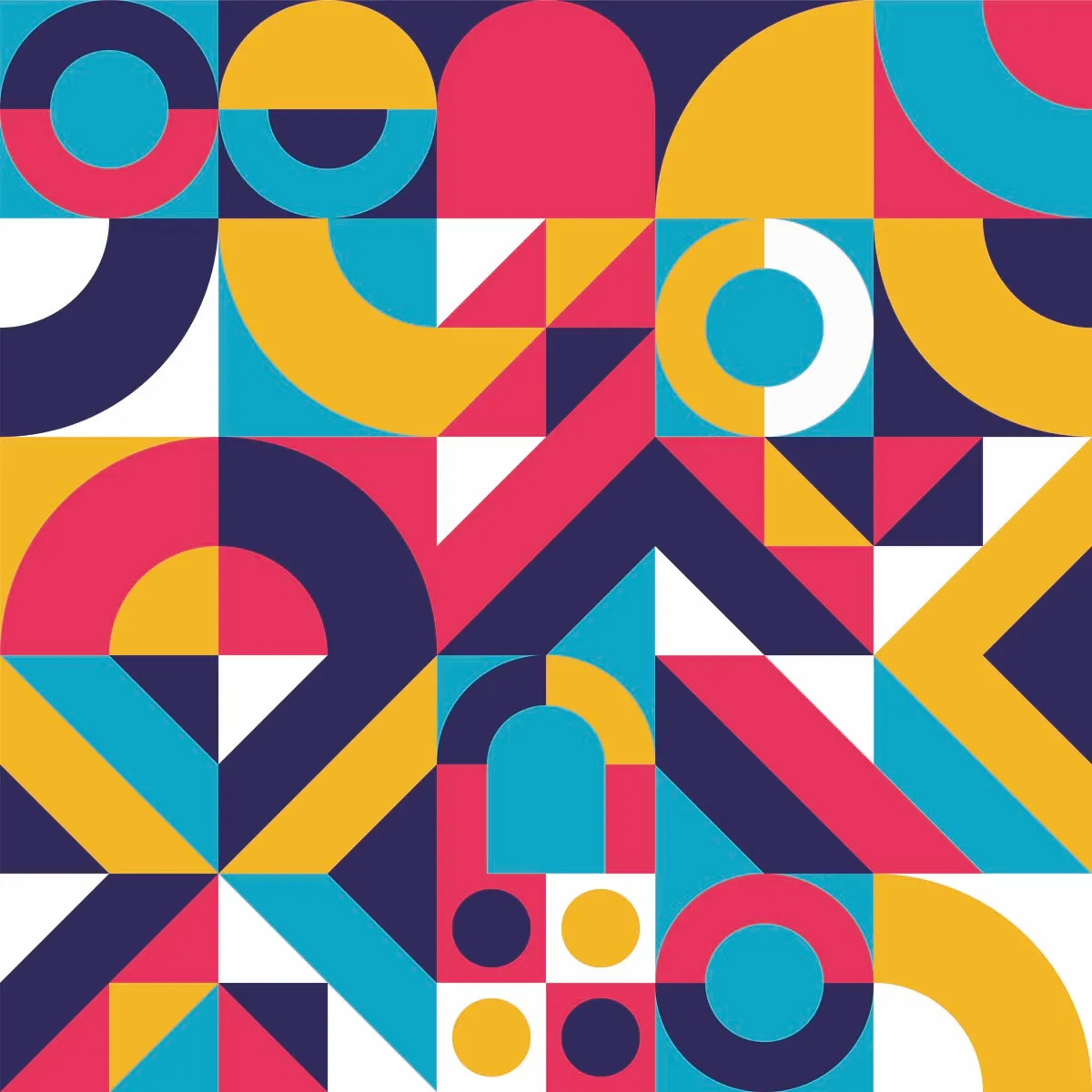 Colorful Abstract Geometric Seamless Pattern