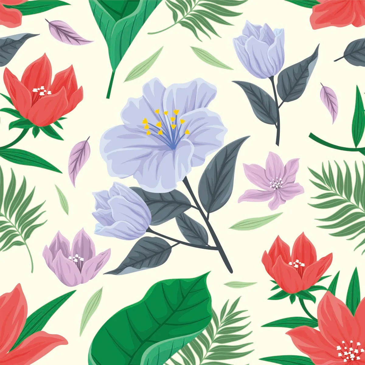 Watercolor Floral Seamless Pattern Background