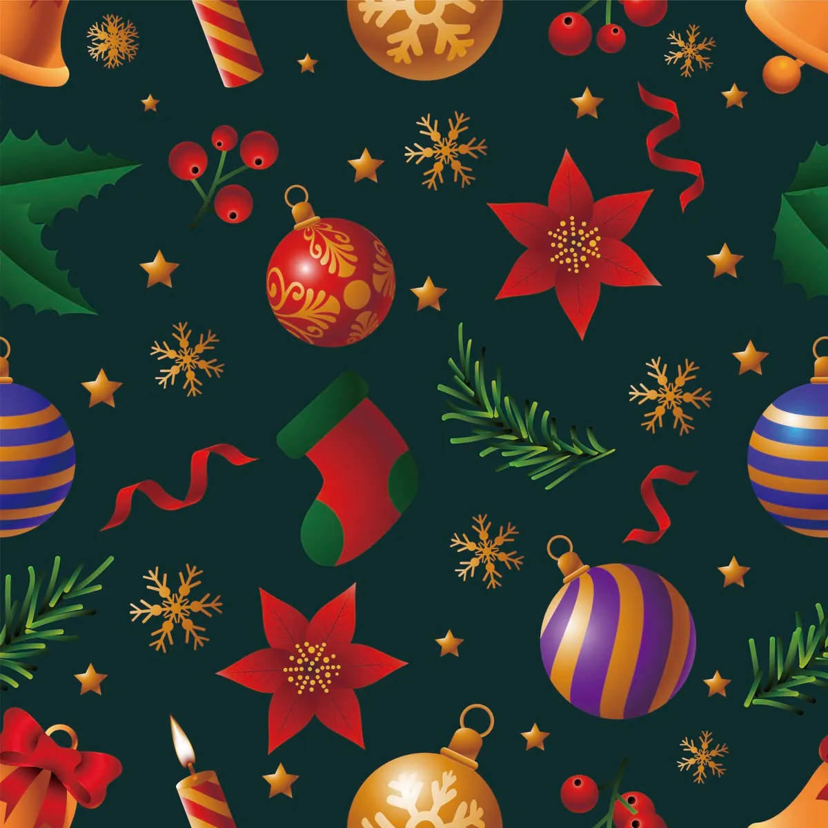 Seamless Pattern of Christmas Ornament