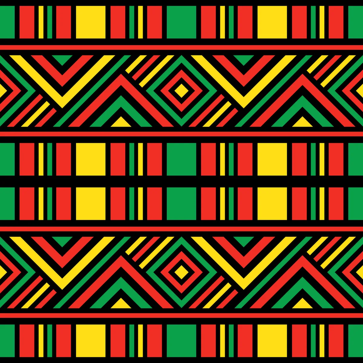 Seamless Pattern Pan African Color