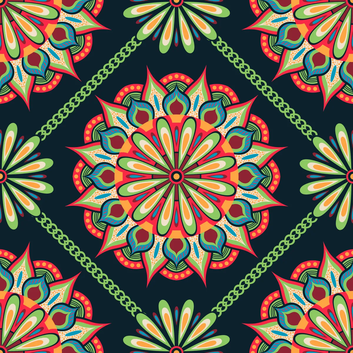 Seamless Pattern of Mandala Background