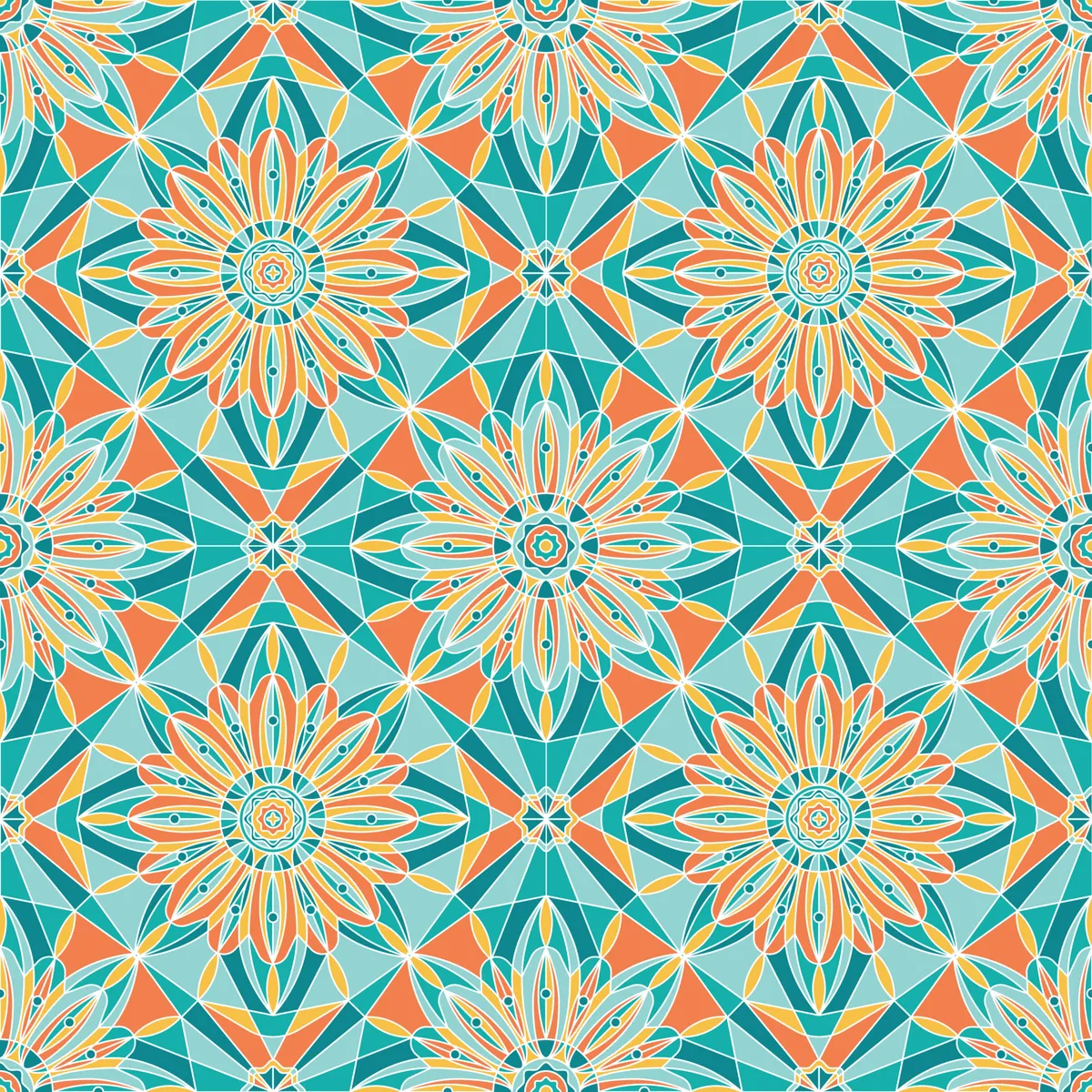 Colorful Mandala Seamless Pattern Background