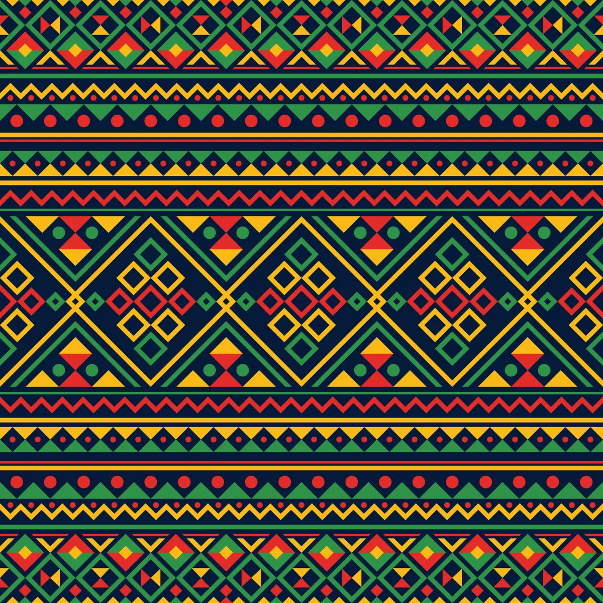 Pan African Color in Tribal Seamless Pattern Background