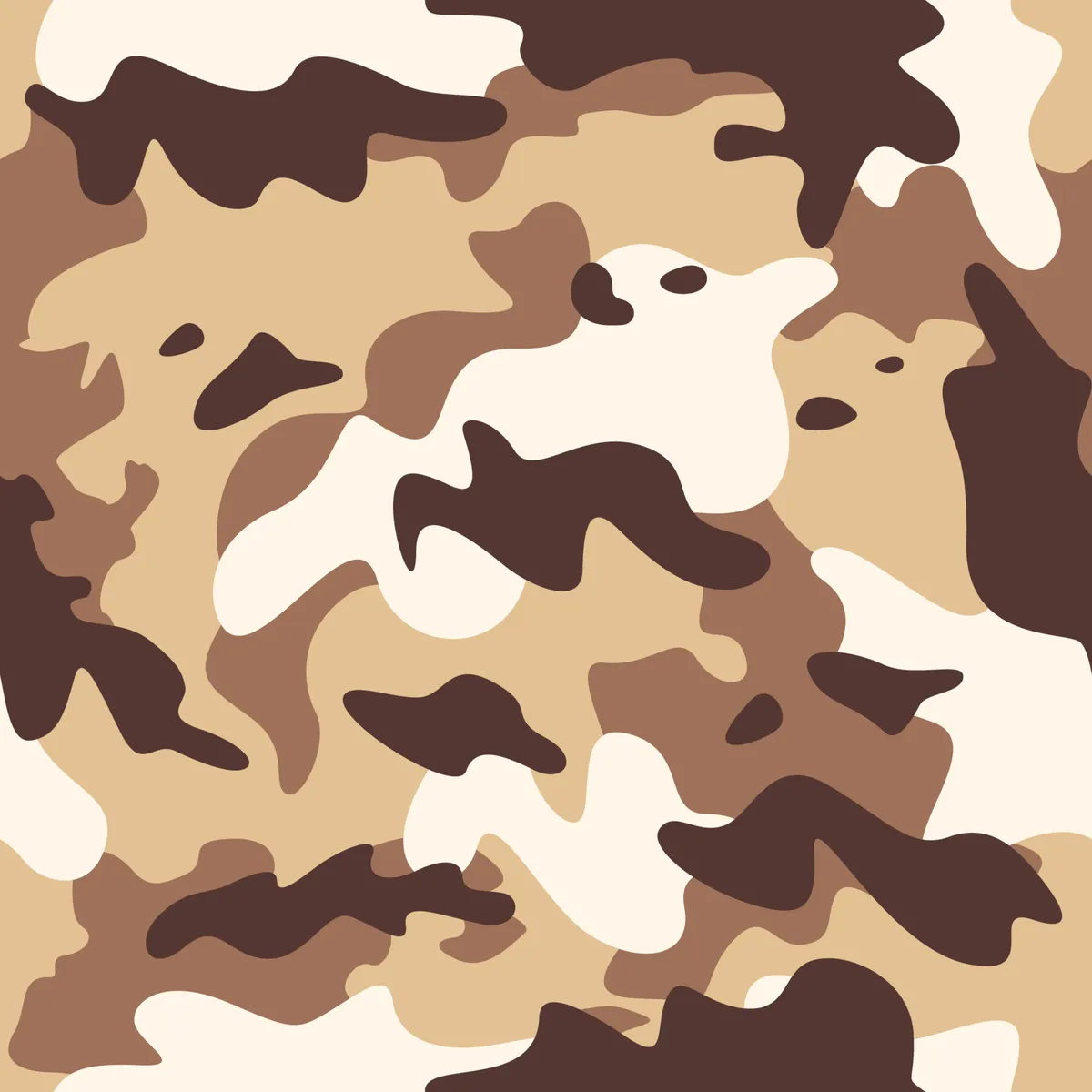 Camouflage Army Desert Brown and Cream Seamless Pattern