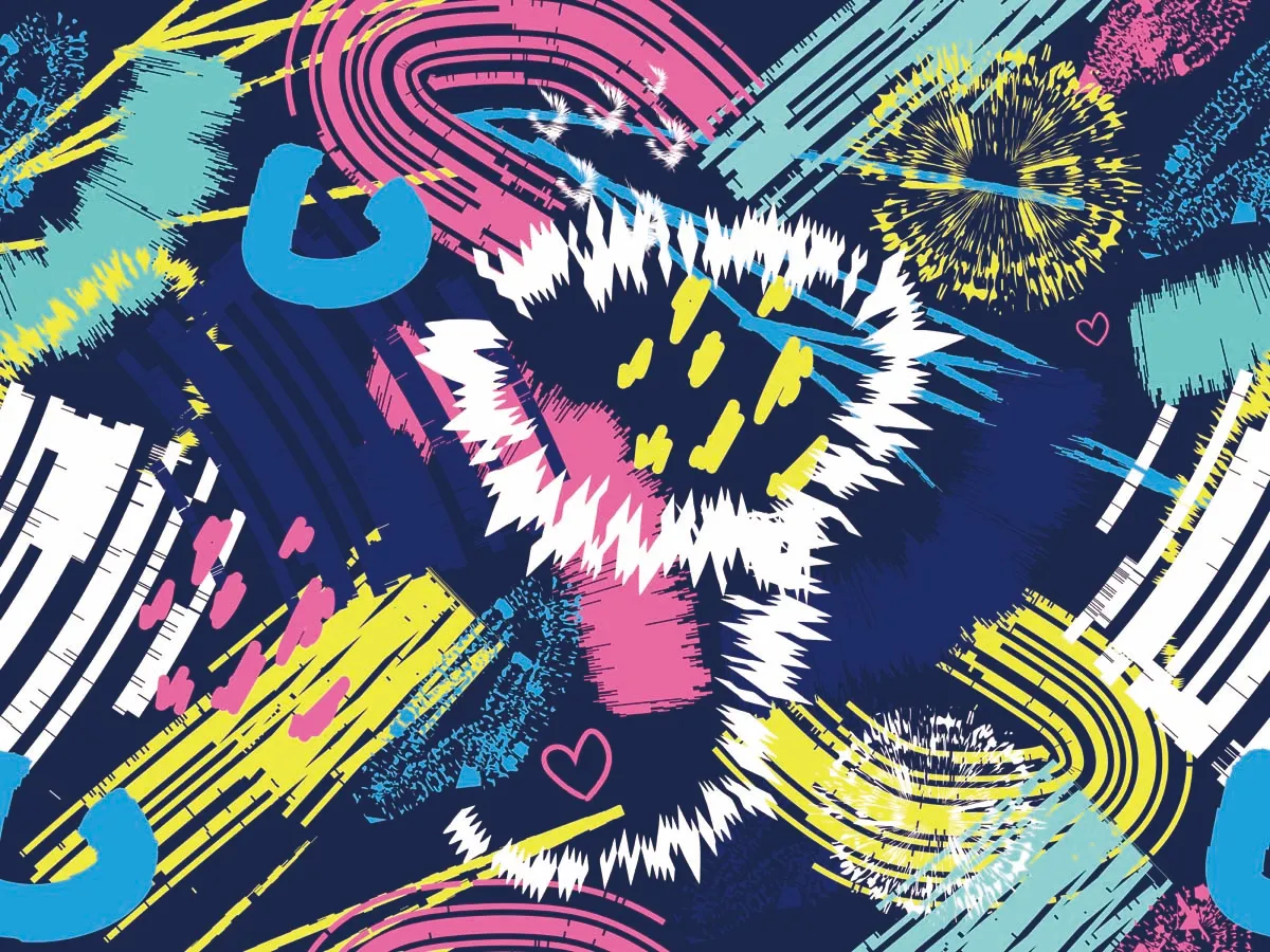 Handrawn Brush Seamless Pattern