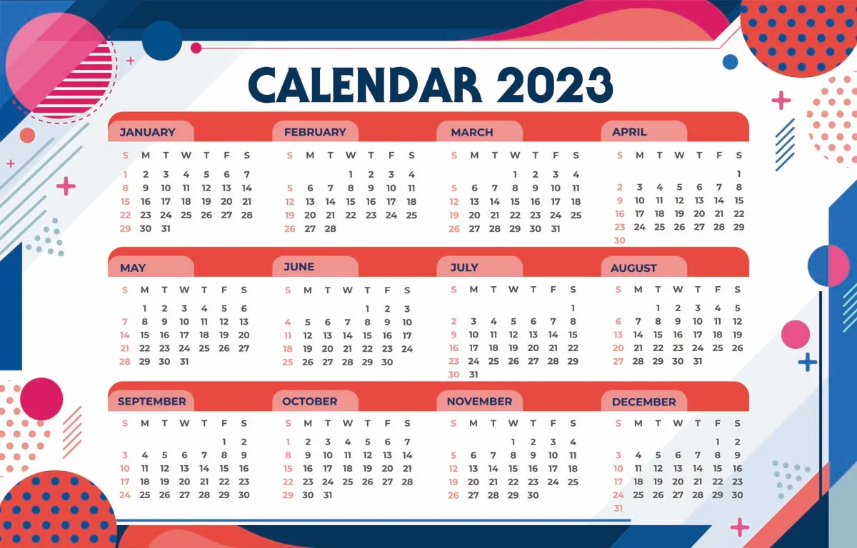 Colorful Calendar 2023 Templaate