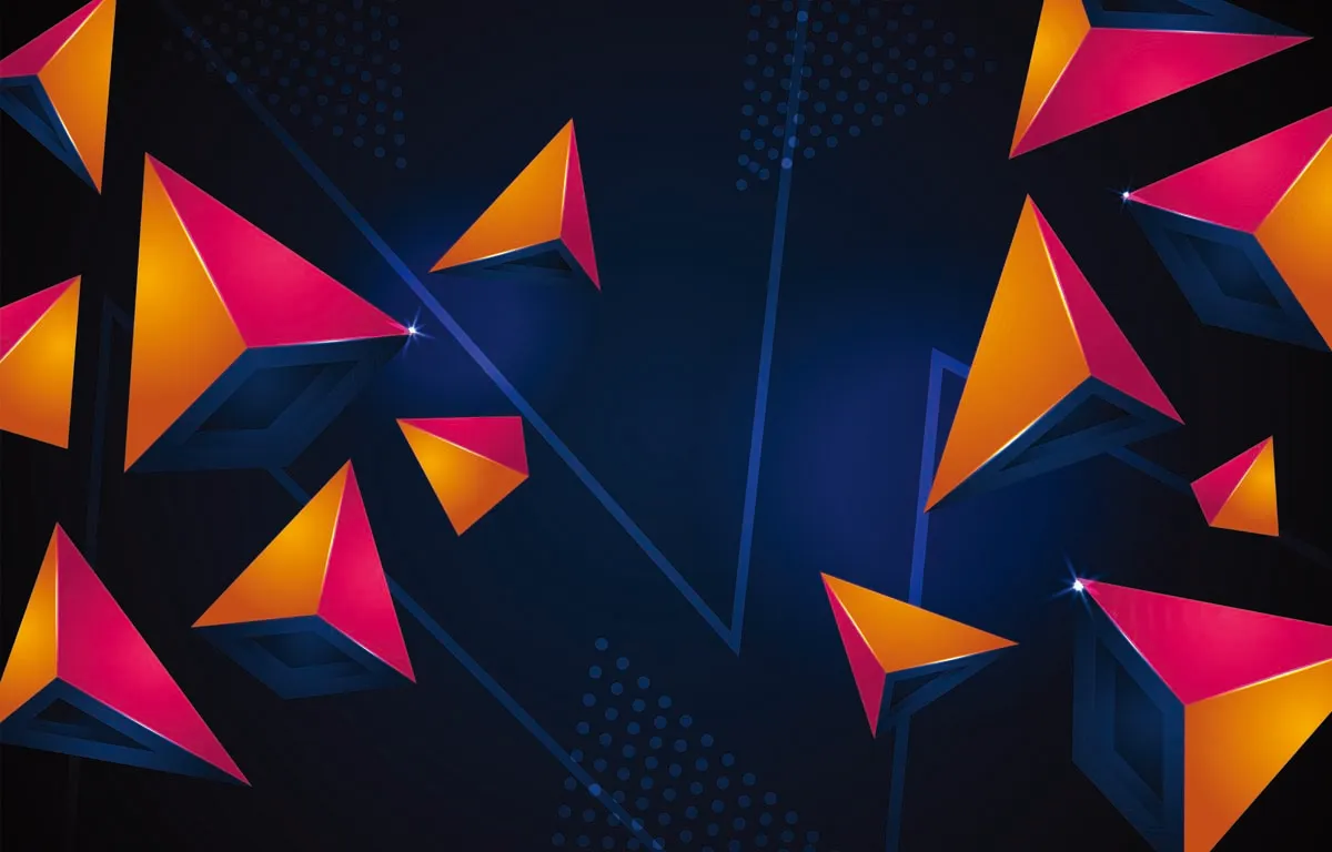 Abstract Triangular in Retro Color Background Concept