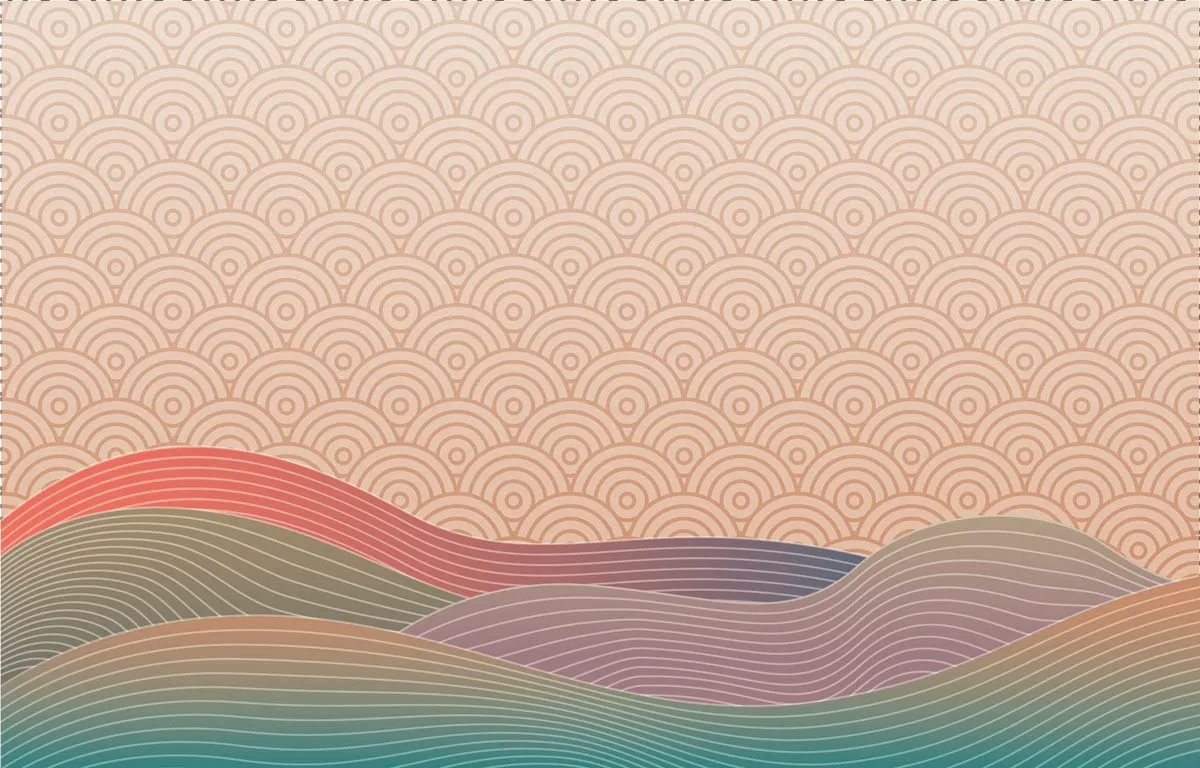 Japanese Lines and Waves Background