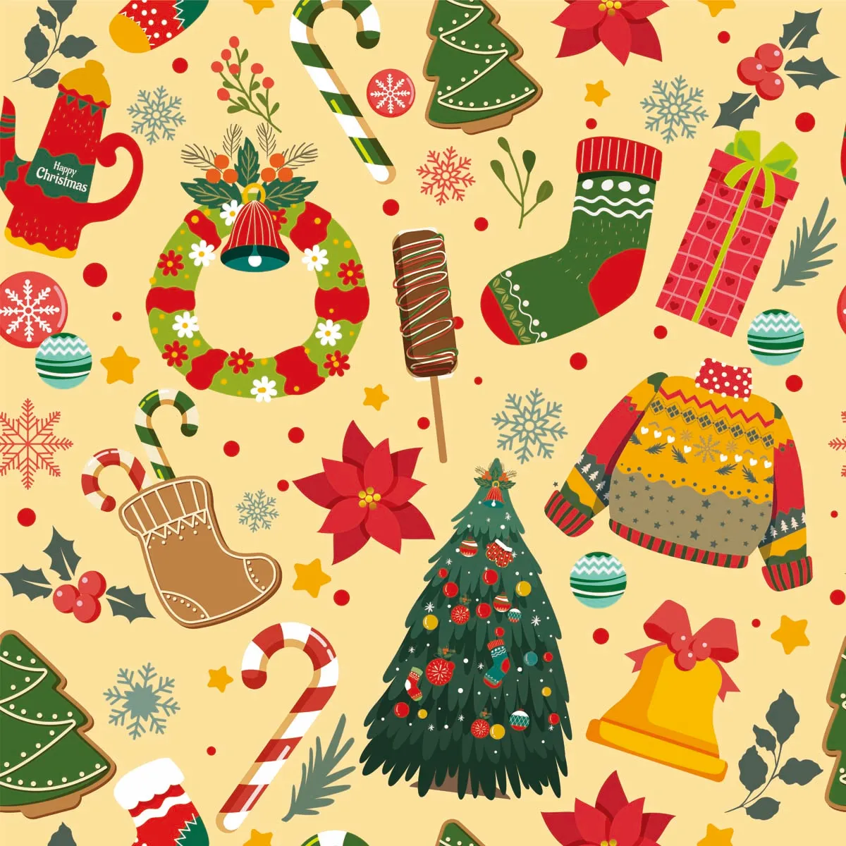 Seamless Pattern Christmas Background