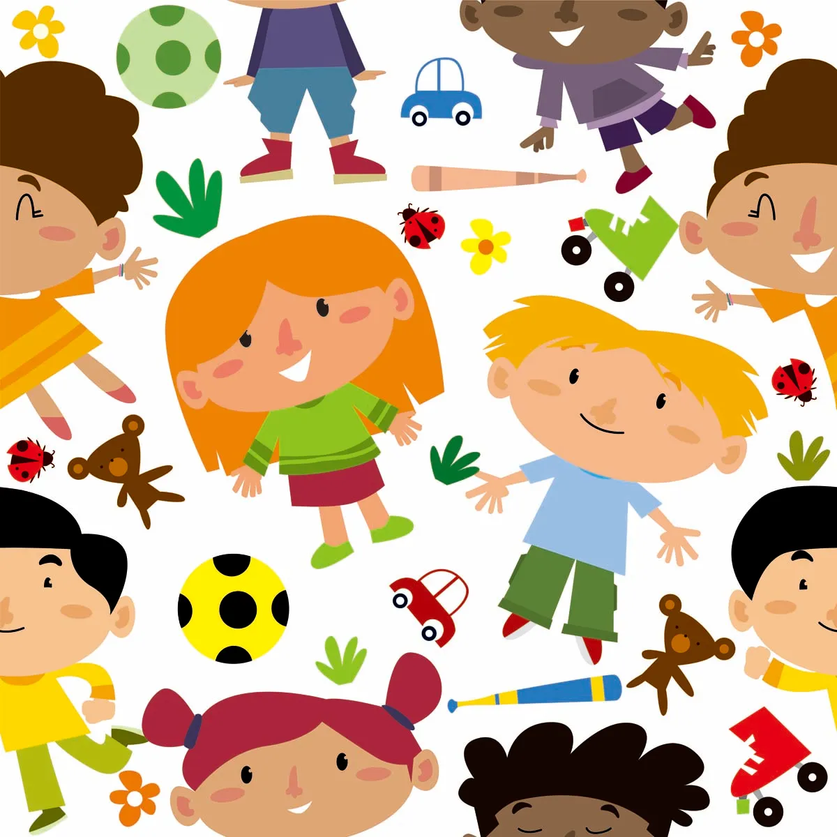 Children Seamless Pattern Background