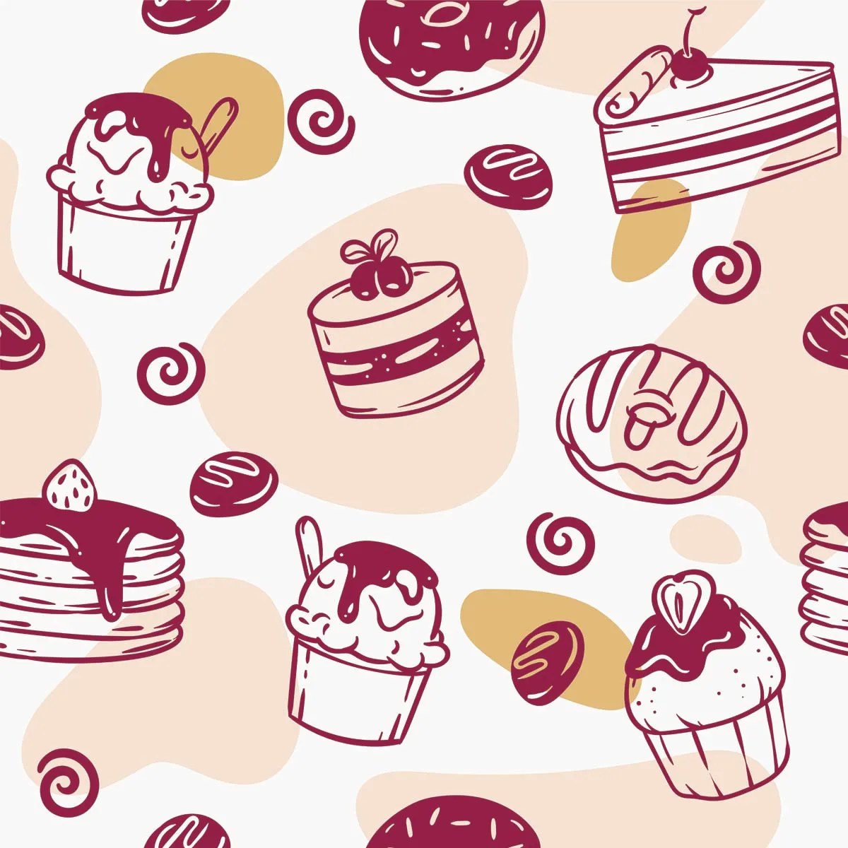 Sweet Dessert Seamless Pattern