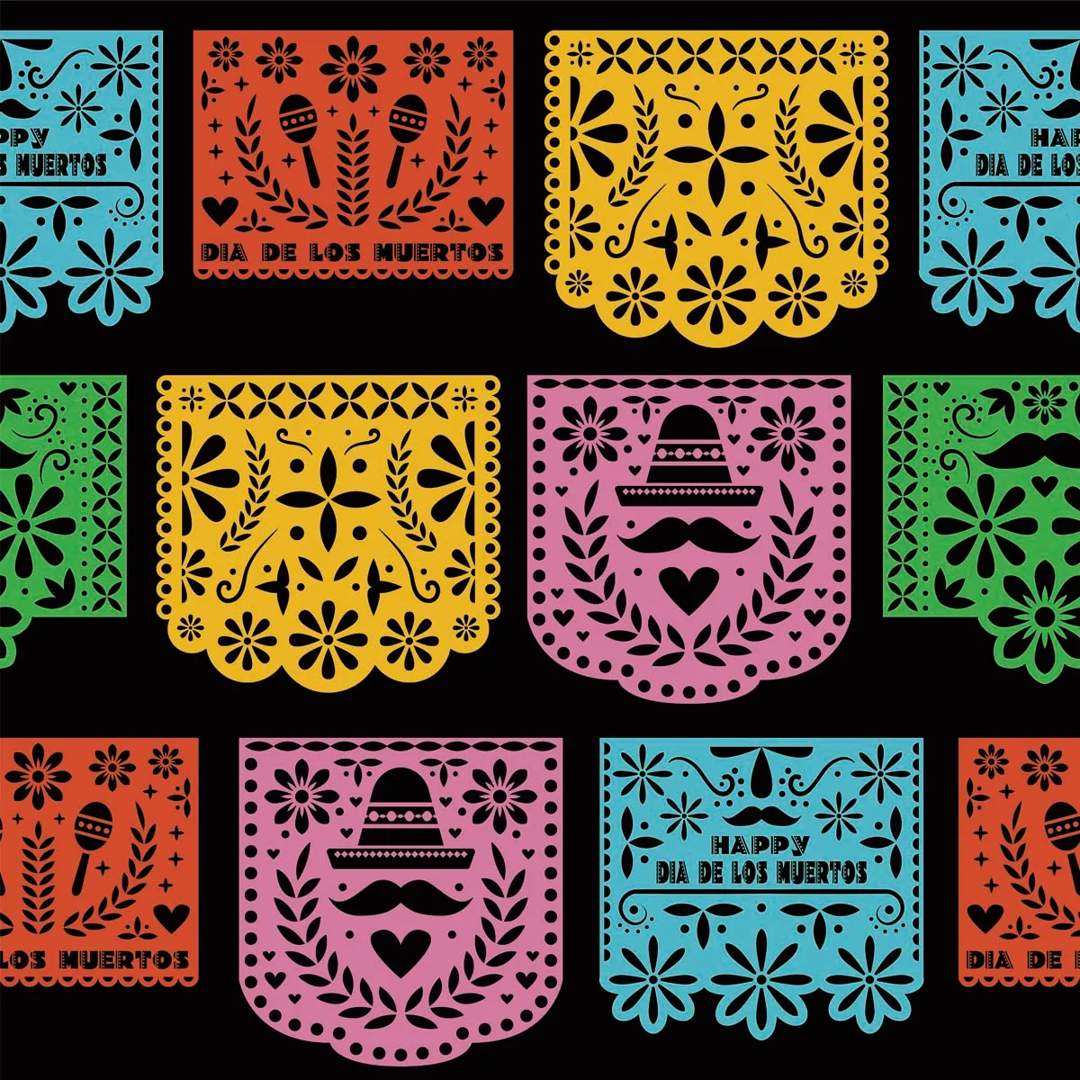 Papel Picado Seamless Pattern