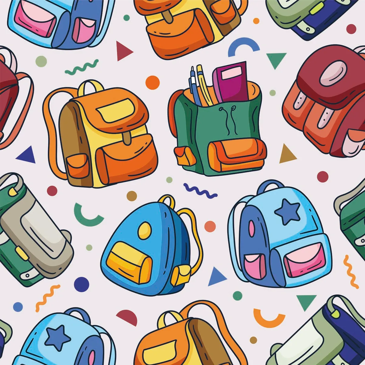 School Bag Seamless Pattern
