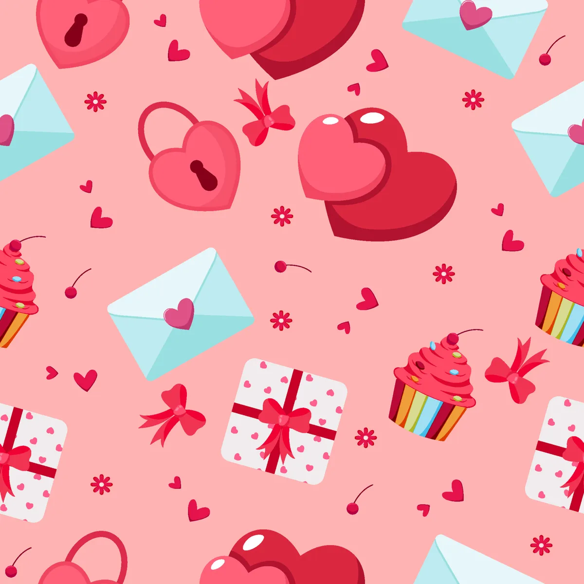 Seamless Pattern Valentine Background