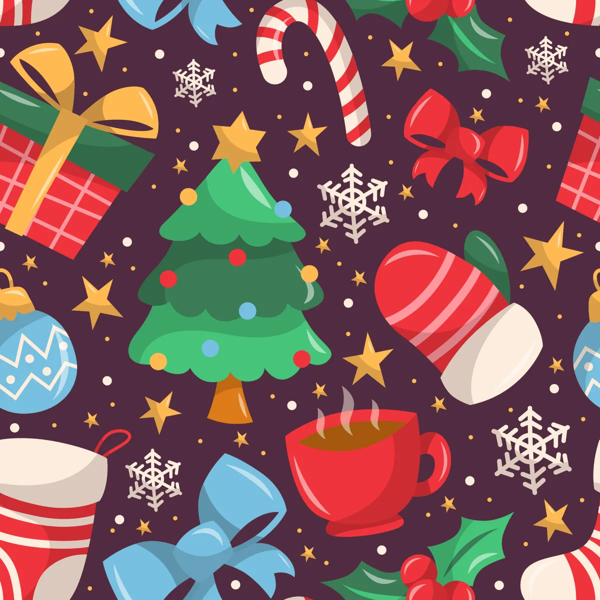 Merry Christmas Seamless Pattern