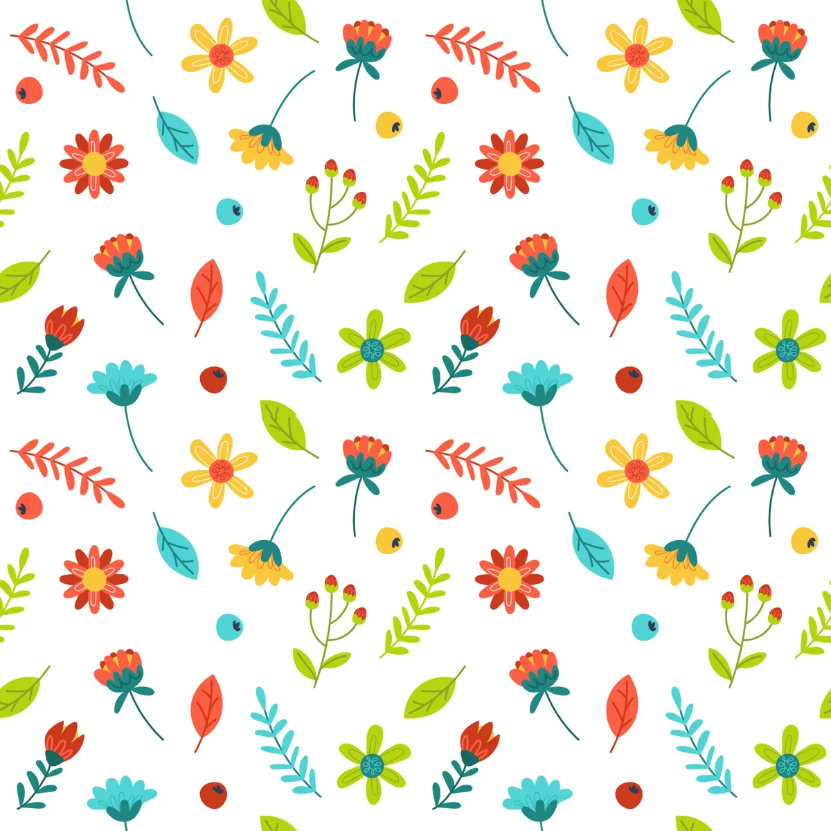 Colorful Spring Floral Pattern