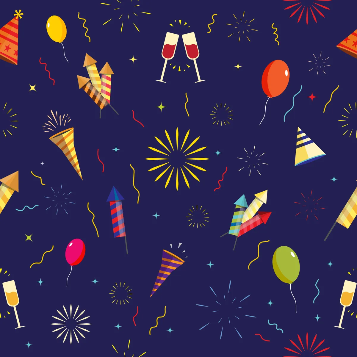 New Year Seamless Pattern