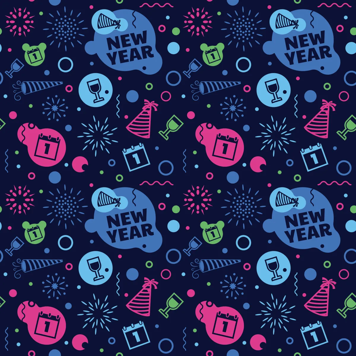 Seamless Pattern New Year