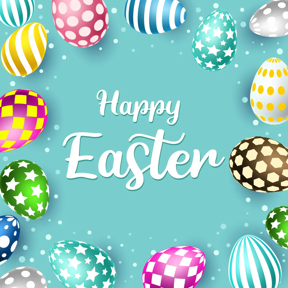 Happy Easter with Different Eggs Pattern
