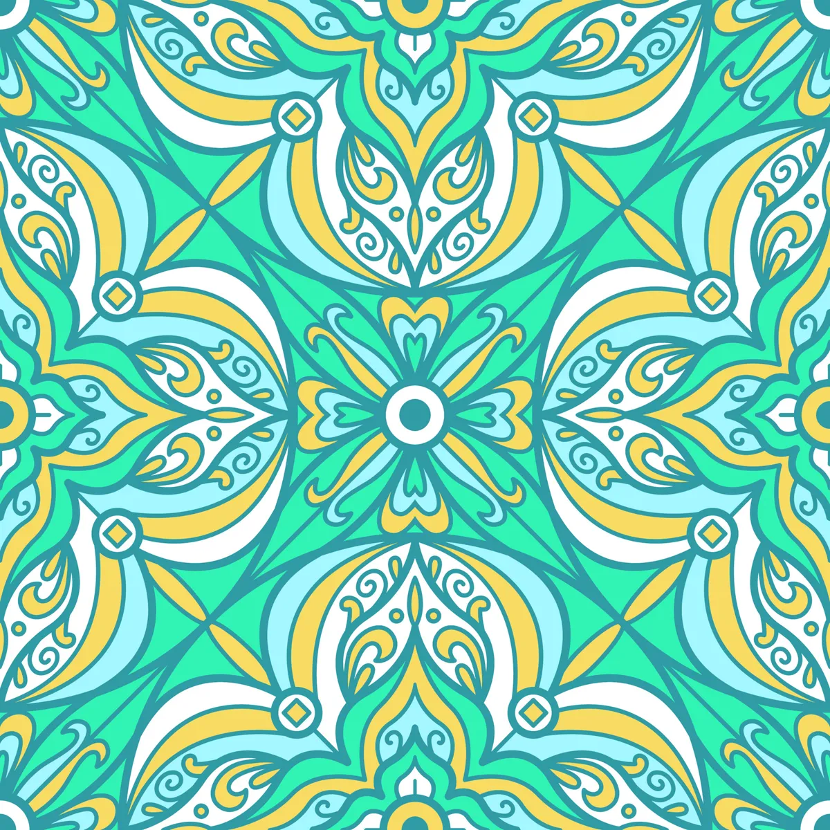 Fractal Kaleidoscope Abstract Background Seamless Pattern