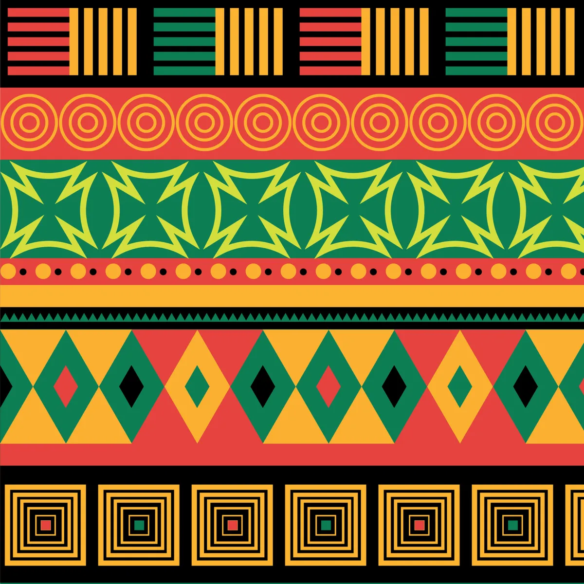 Seamless Pattern Pan African Color Inspired Background