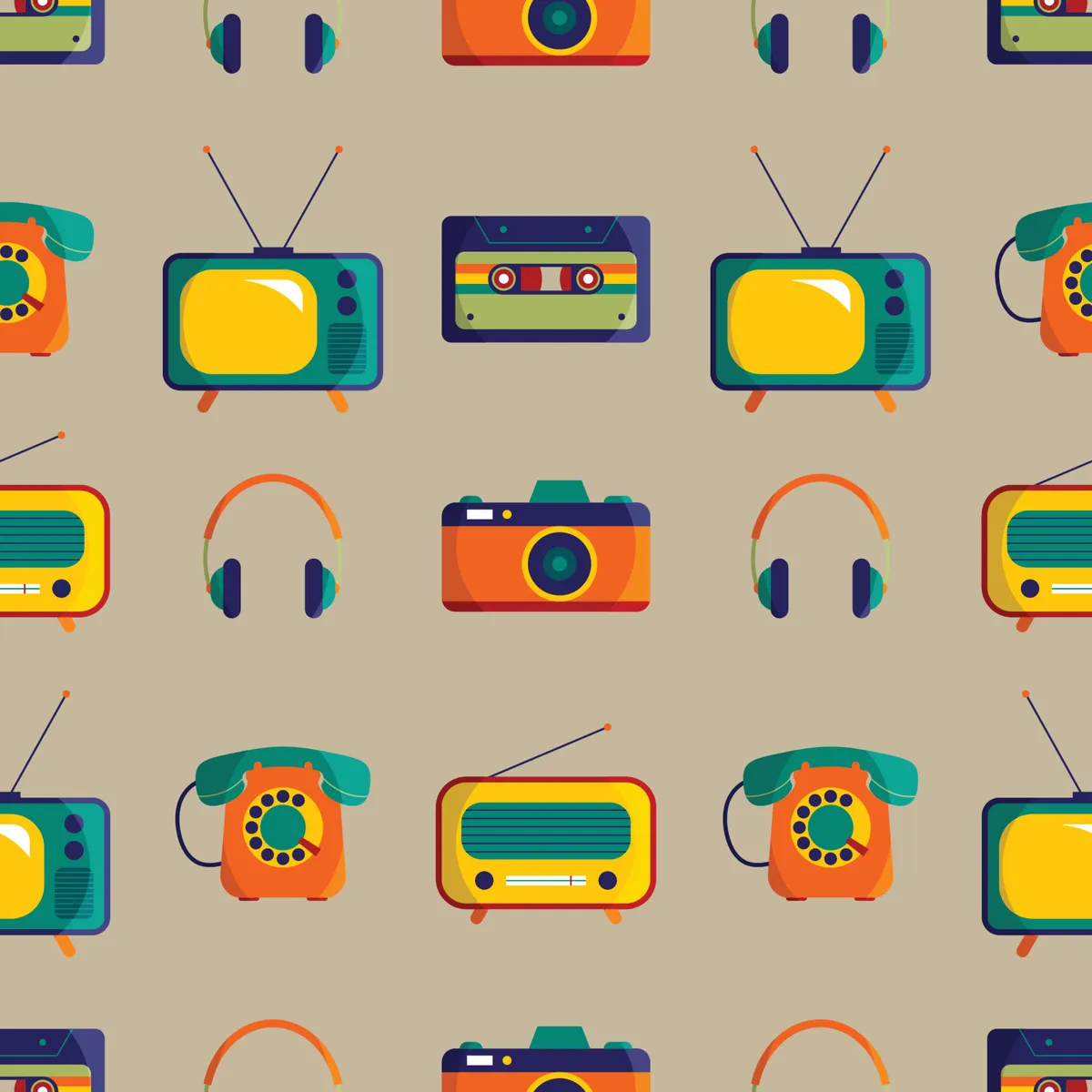 Retro Stuff Seamless Pattern