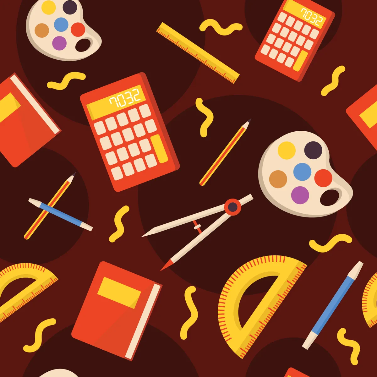 Seamless Pattern School Supplies