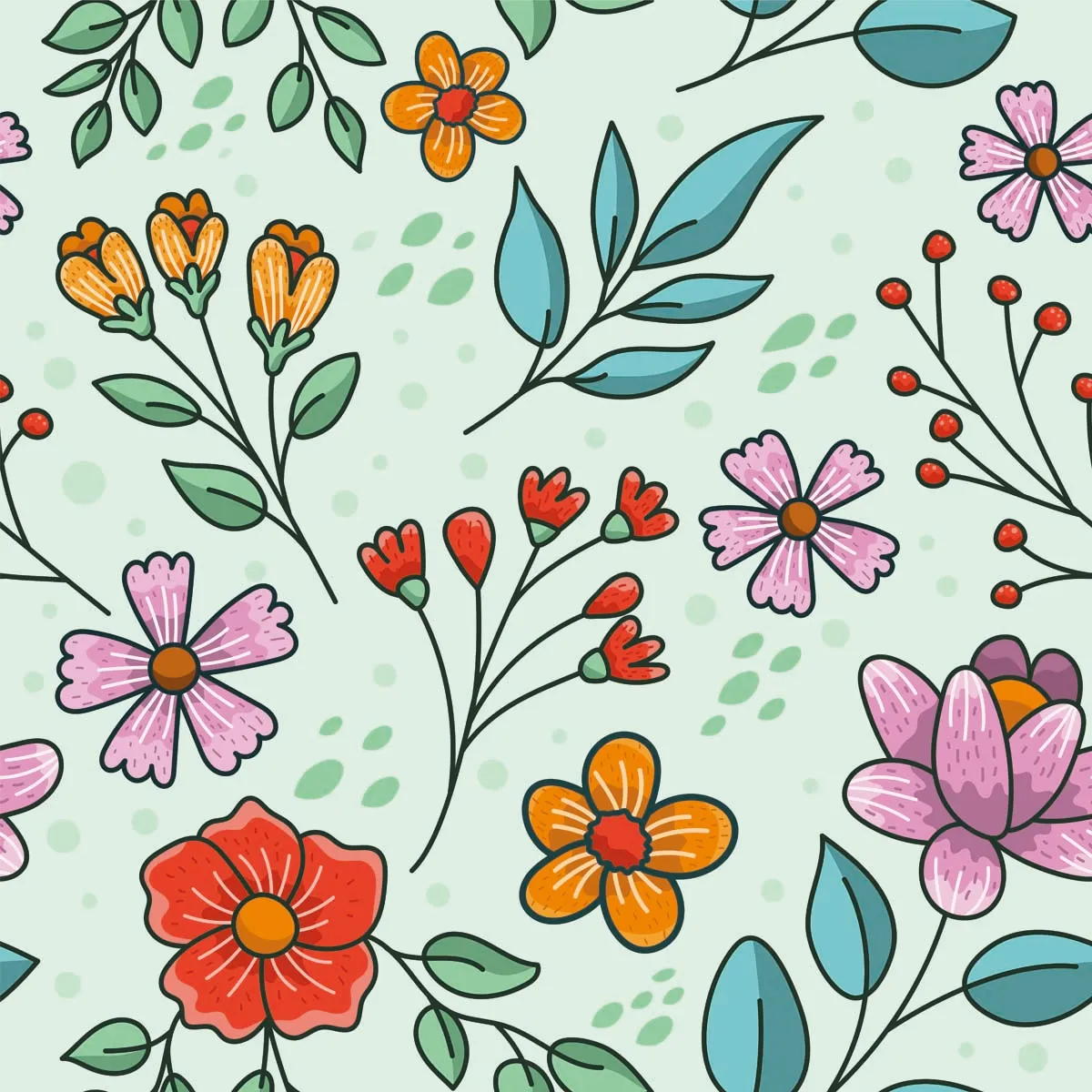 Beautiful Seamless Flower Pattern