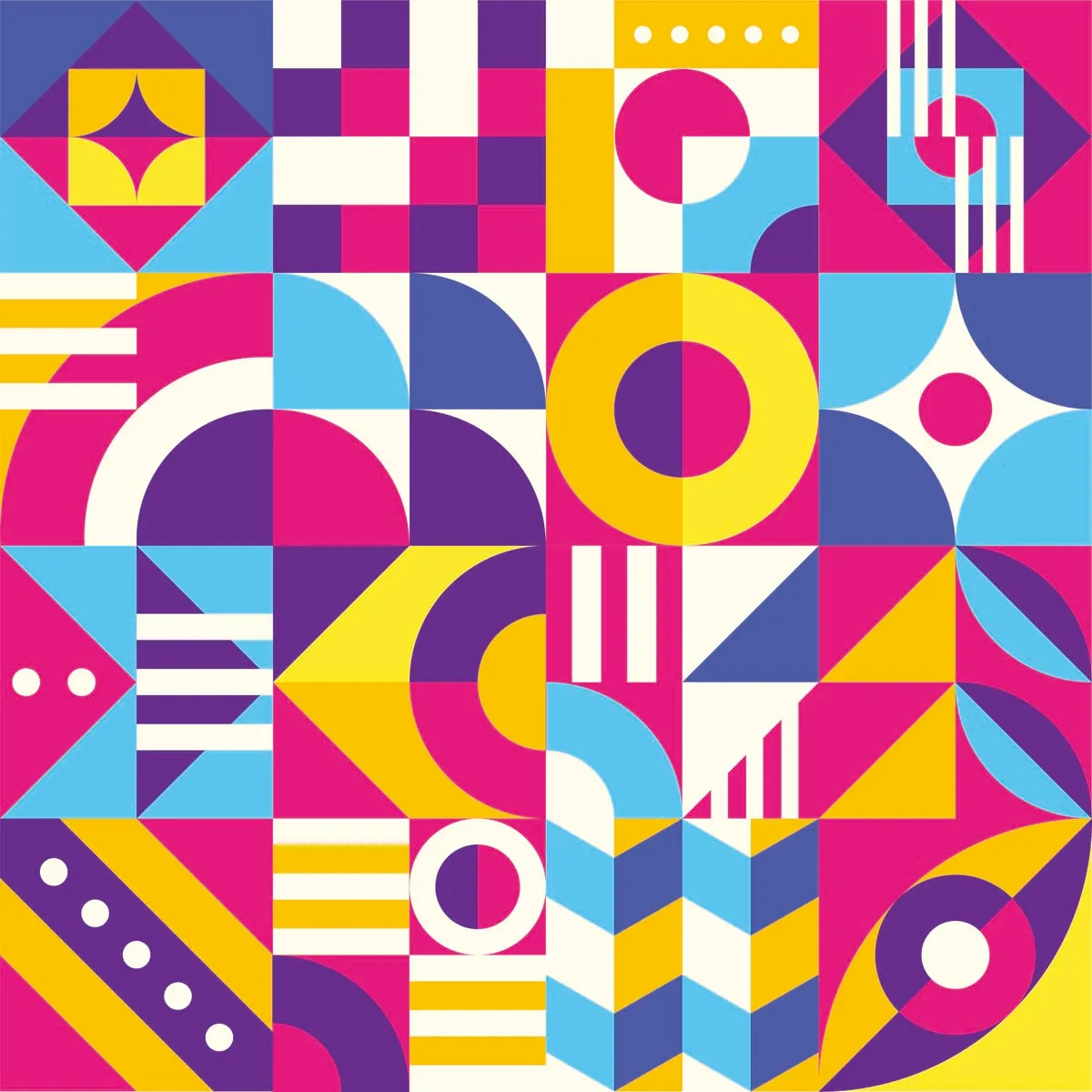 Colorful Geometric Seamless Pattern