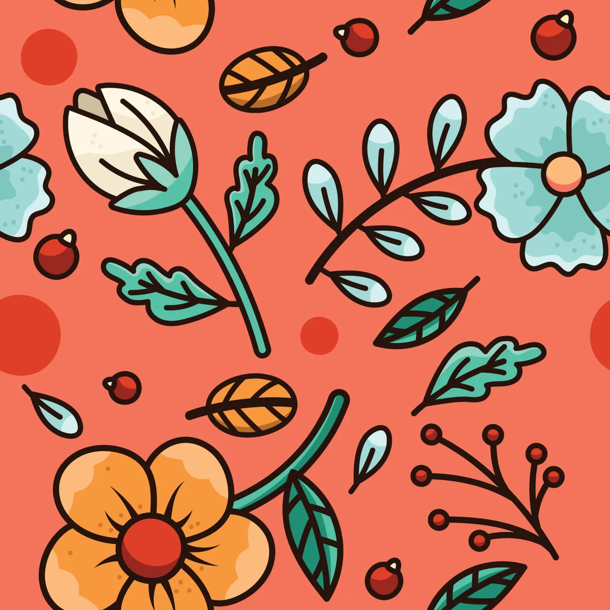 Floral Spring Seamless Pattern