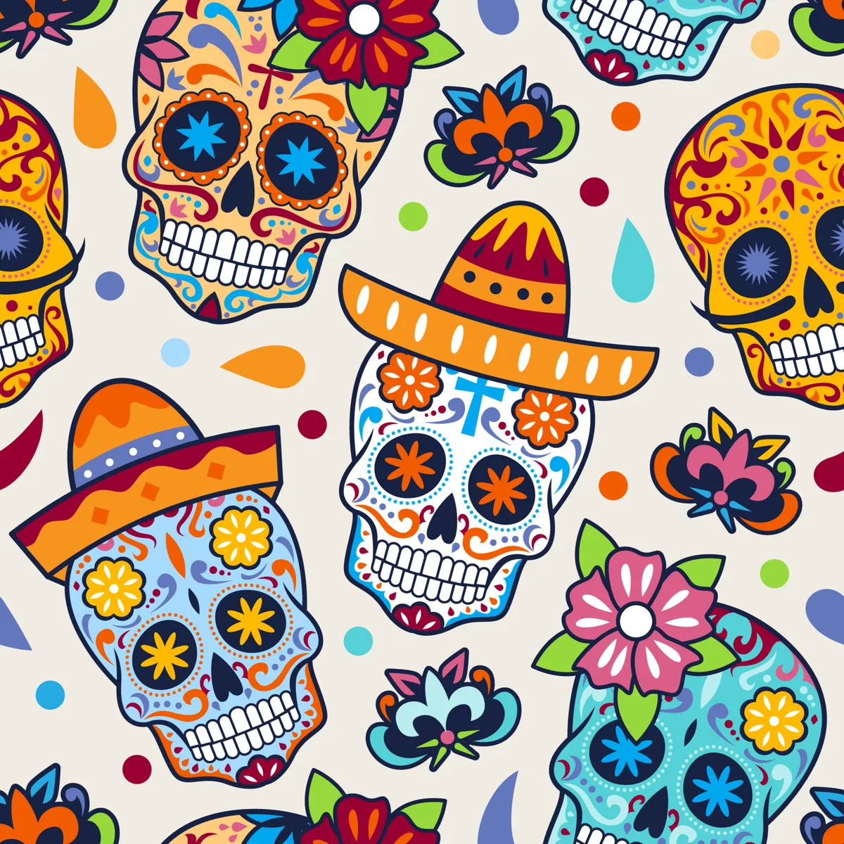 Calavera Skull Pattern