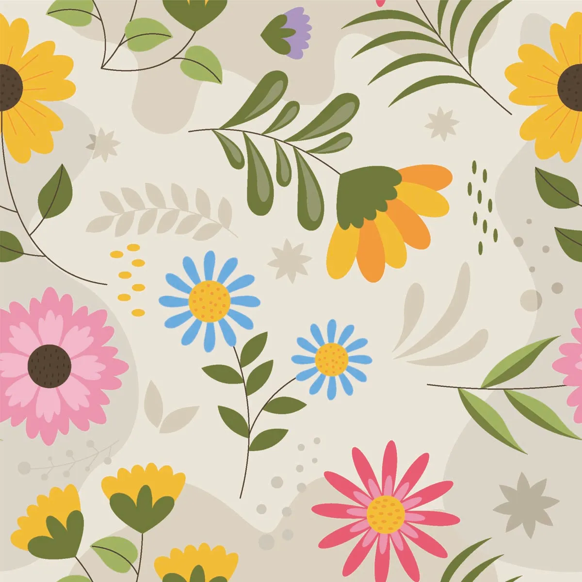 Simple Floral Seamless Pattern