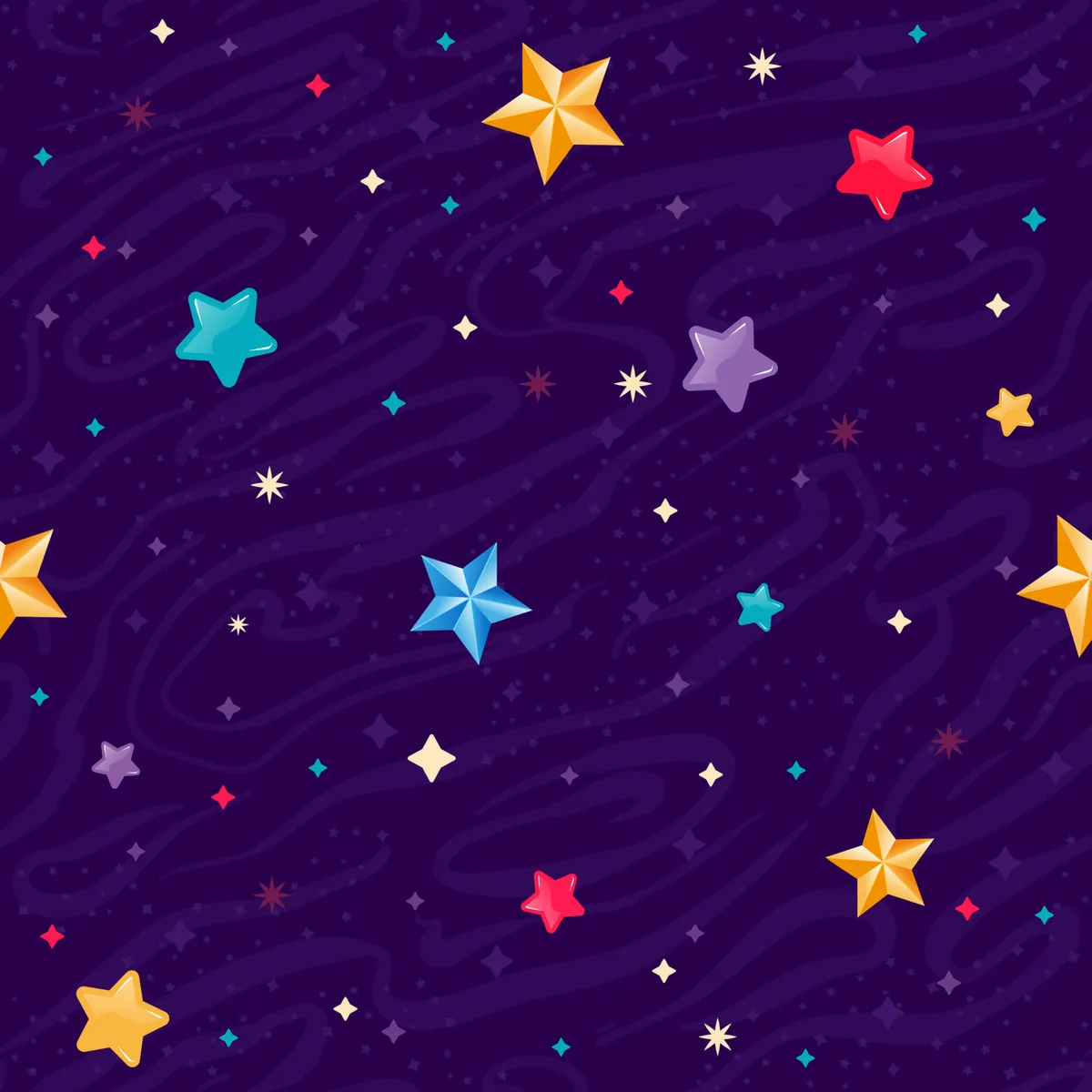 Colorful Stars Pattern Seamless Background