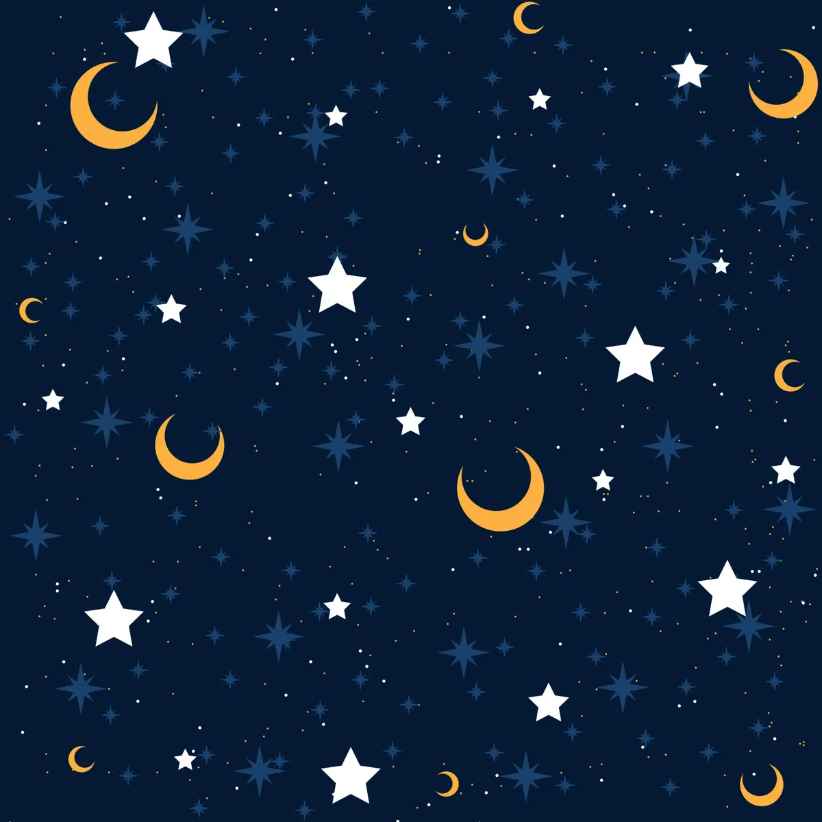 Stars in Dark Blue Seamless Pattern Background