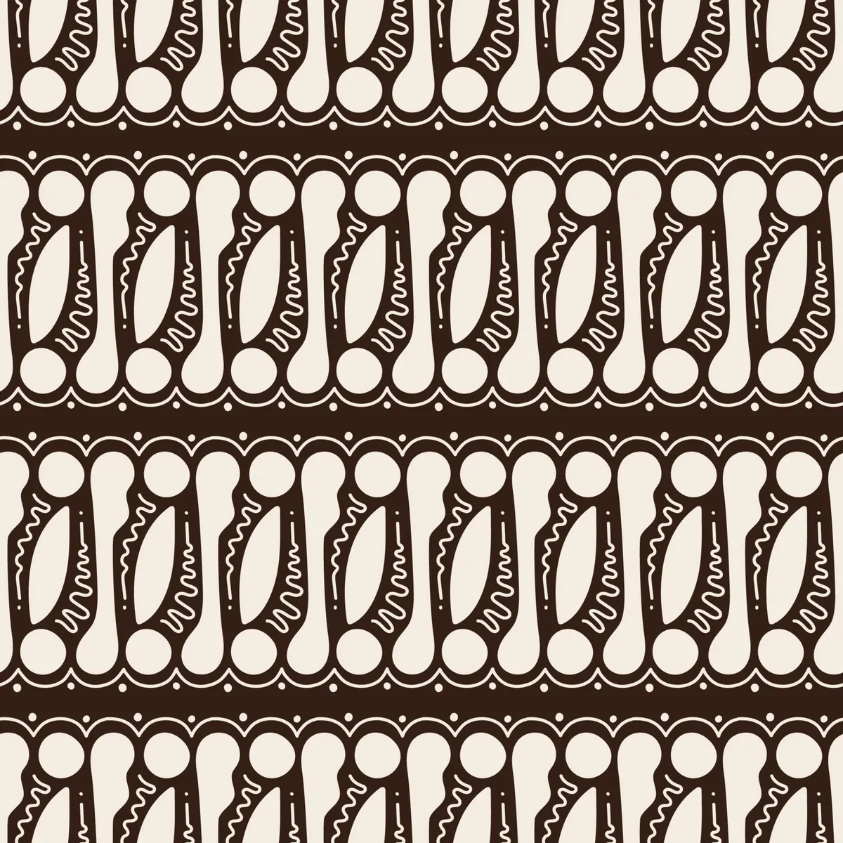 Hand Drawn Batik Parang Seamless Pattern