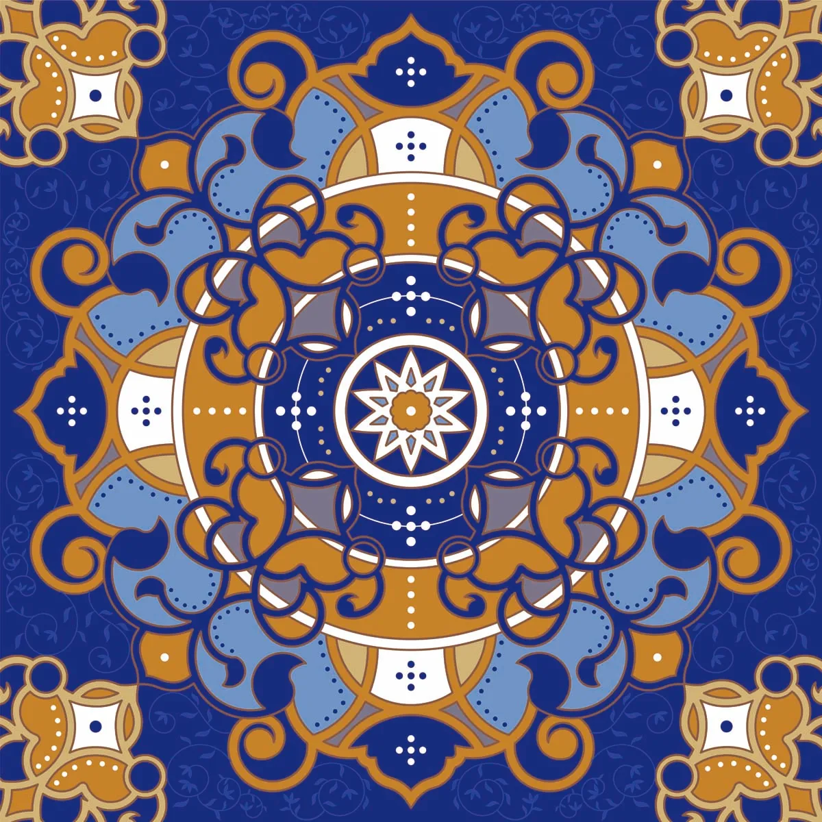 Eslimi Seamless Pattern with Floral Concept Background