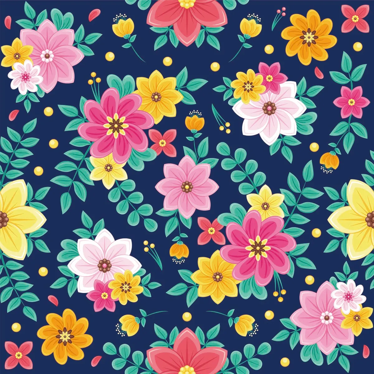 Beautiful and Colourful Floral Seamless Pattern